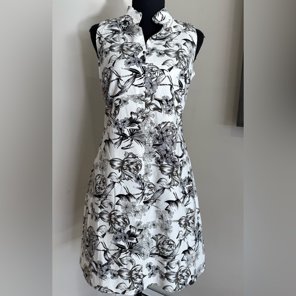 Pure Amici Floral Black and White Dress